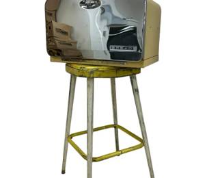 Yellow Metal Stool, Yellow Metal Bread Box