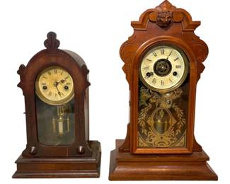 Antique Gilbert Small Wooden Parlor Clocks Need Repairs