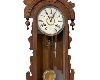 Antique Carved Wooden Wall Clock