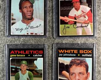 1971 Topps MLB Lot 4 Cards  Bonds, Cardenal, Tenace, Johnstone