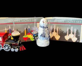 4 Bubble Light Sets Bubble Light Snowman  Train