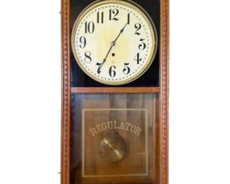 Antique Wooden Regulator Wall Clock