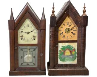 Antique Jerome New Haven Gothic Steeple Clocks
