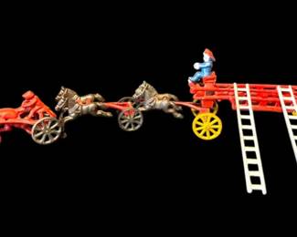 Vintage Cast Iron HorseDrawn Fire truck
