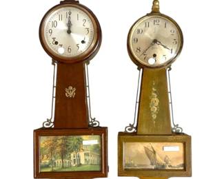 Two Vintage Sessions Banjo Wall Clocks Need Repairs