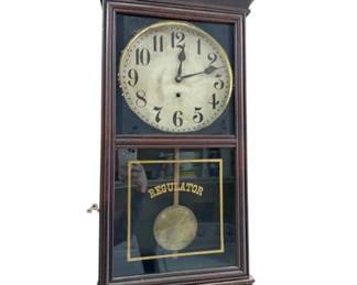 Antique 16x34 Regulator Wall Clock
