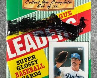 1989 Topps MLB Major League Leaders Mini Cards  Super Glossy. Box of 36 factory sealed packs.