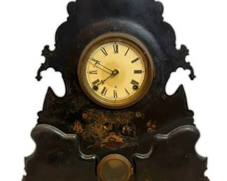 Antique J.A. Wilkins Cast Iron Mantel Clock