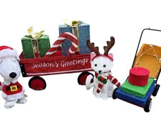 Snoopy, Wagon, Cat, More Light Up Christmas Lawn Decor