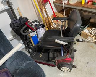 Golden mobility scooter with basket