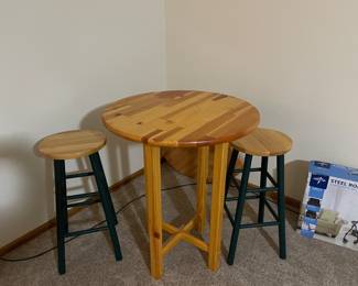 Bistro table with two stools
