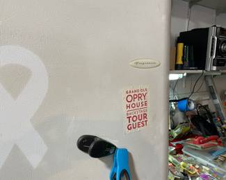 Frigidaire refrigerator in garage