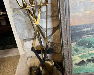 Brass Fireplace Tool Set