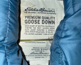 Eddie Bauer Men's Blue Goose Down Puffer Vest