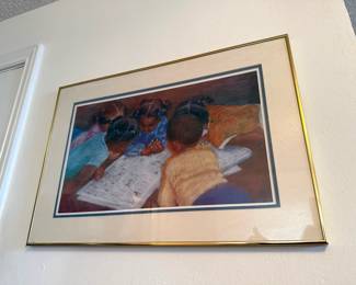 Framed & Matted Print "Reading From All Sides" by Brenda Joysmith