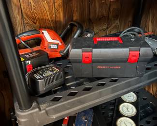 Black & Decker Cordless Hedge Trimmer, Project Source Black Plastic Tool Box