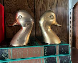 Pair of Brass Duck Head Bookends