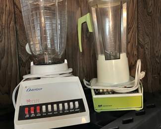 Sunbeam Osterizer 10-Speed Blender, 1970s Proctor-Silex Cream & Avocado 8-Speed Blender