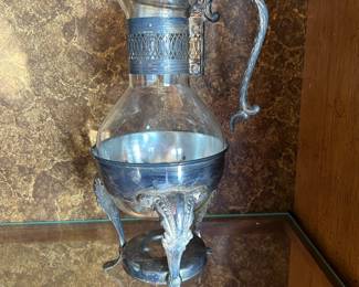 Silver Plated & Glass Coffee/Tea Carafe