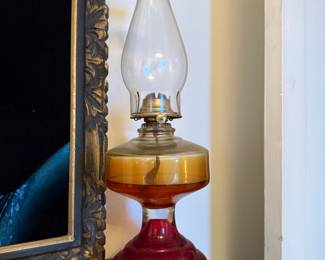 Red & Clear Kerosene Lamp