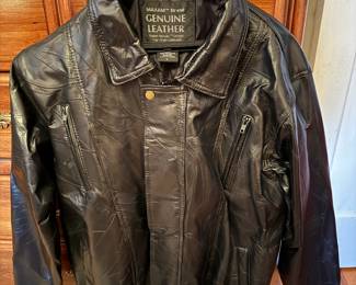 Maxam Men's Black Italian Mosaic Lambskin Leather Jacket – Size Large