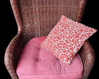 Wicker Wingback Arm Chair 