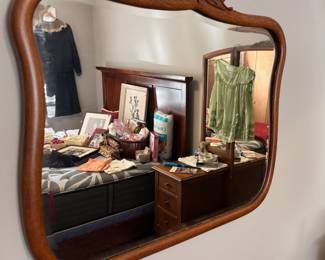 French Provincial Style Tiger Oak Mirror