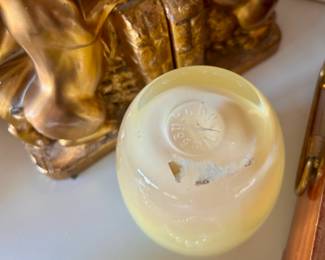 Pre-Triskelion Glassybaby Yellow & White Ombre Votive Candle Holder
