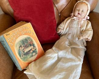 1925 Saalfield Publishing Co. The Wonderful Story Book - Illustrated by Frances Brundage, Circa 1930s Composition Doll