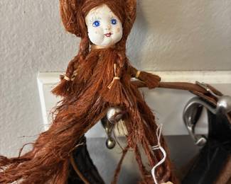 1938 California Redwood Bark Hand Crafted Folk Art Doll 