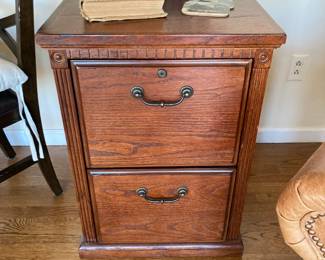 Solid Wood 2-Drawer File Cabinet