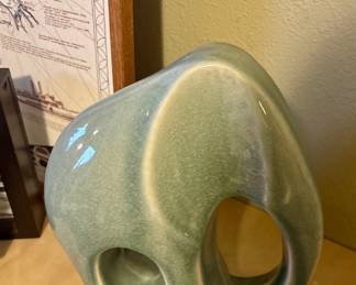 Celadon Green Crackle Glaze Ceramic Elephant Sculpture