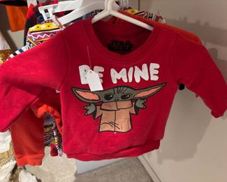 Star Wars Baby Yoda "Be Mine" Valentine's Day Red Children's Crewneck Sweatshirt