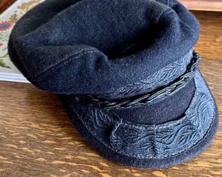 Black Wool Blend Greek Fisherman's Cap