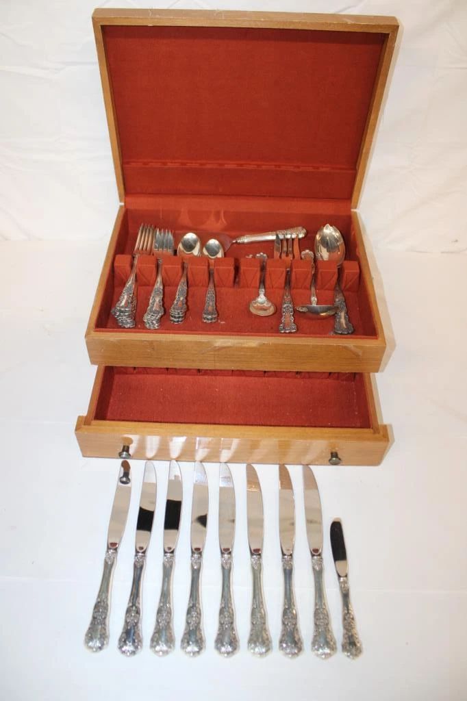 44pc Gorham Buttercup Sterling Silver Flatware Set