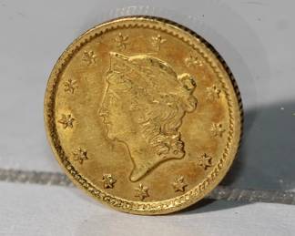 Very Rare Charlotte Mint $1 Gold Coin very good