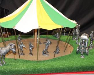 25pc.Michael Ricker Pewter Park City Circus Tent