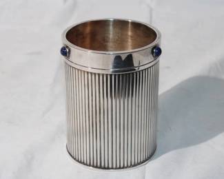 Cartier Silver Clad Pen Holder w/ blue lapis