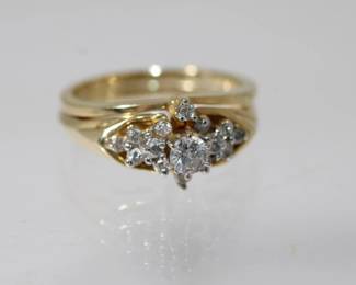 14kt yellow gold bridal set/wedding size 7.5,