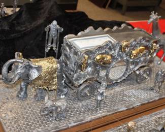 Park City Circus Parade Tent Wagon 9pcs Pewter