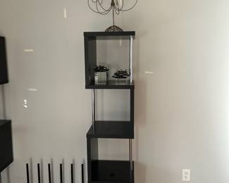Modern Contemporary Black & Chrome Accent Bookcase
