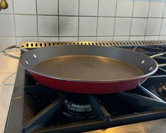 Red Enameled Nonstick Grill Pan