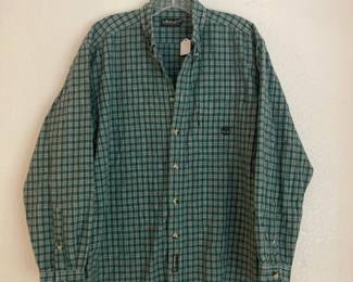 Timberland Men's Green Plaid Button Down Long Sleeve Shirt – Size Large