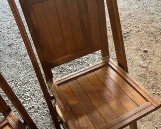 Set of 4 Circa 1940s Folding Wood Chairs
