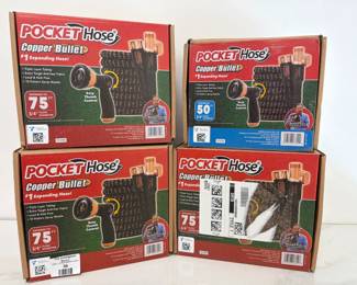 Lot 36 4 Pocket Hoses Expanding Hoses Three 75ft. One 50ft.