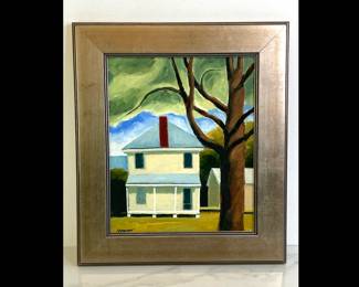 Lot 79 W. B. Hogay Signed Backyard Oil Art Painting