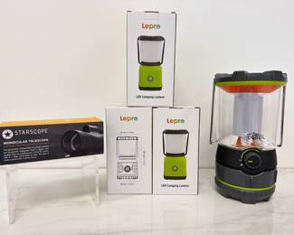 Lot 22 Starscope Monocular Telescope Lepre Mini LED Camping Lanterns Core Camping Lantern