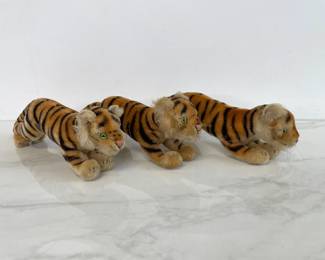 Lot 98 Vintage Steiff Mohair Plush Tigers