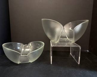 Lot 34 Vintage Pair Rosenthal Studio Art Deco Glass Bowls