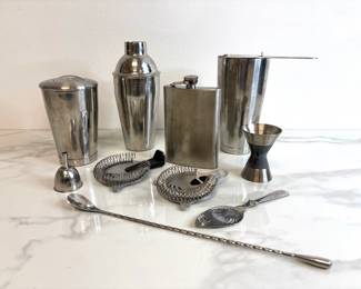 Lot 171 Barware Tools Shaker Strainer Flask more